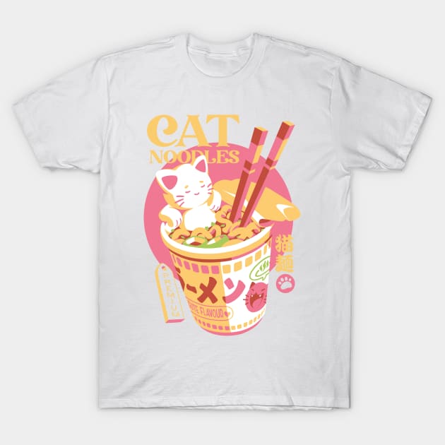 Cat Noodles T-Shirt by Ilustrata